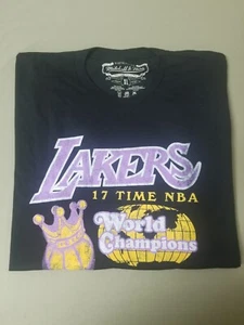 New Mitchell & Ness Mens NBA Los Angeles Lakers 17 Time World Champions T-Shirt. - Picture 1 of 3