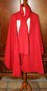 DE COLECCIÓN AÑOS 50 BUFANDA DE LANA POLIETILENO ROJO CEREZA CAPA PONCHO COMO NUEVA... - Imagen 1 de 7