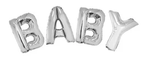 BABY Silver Foil Balloon Set - 40" - Picture 1 of 1