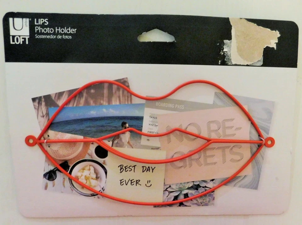 Umbra Loft RED LIPS Photo Memo Note Holder , 4" x 6", Metal Wire - Image 1 of 1