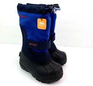 Columbia Powderbug Plus II Toddler Boys Size 8 Blue Black Waterproof Snow Boots - Picture 1 of 12