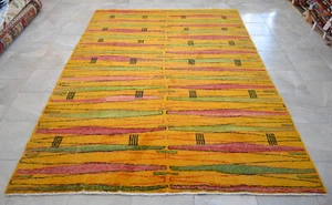 7x10 Rug Turkish Rug Hand Made Zeki Muren Design Area Rug Vintage rug Yellow rug - Picture 1 of 11