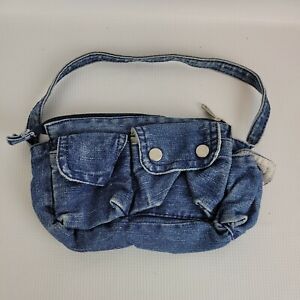 Small Denim Clutch Purse Hand Bag Blue B001