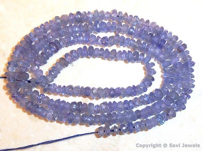 TANZANITE 3mm diameter FACETED Rondelle 15.5" Str 35Ct - Excellent Value - Image 1 of 2