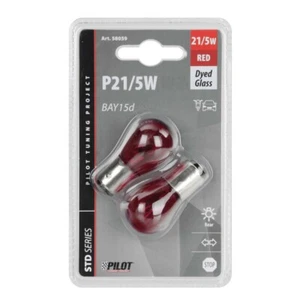 Coppia Lampadine Lampade Rosse Doppio Filamento 12v P21/5W Stop Posizione Auto - Foto 1 di 7
