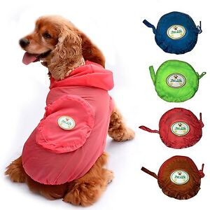 Adjustable Waterproof Zippered Folding Travel Pet Dog Raincoat Poncho Coat