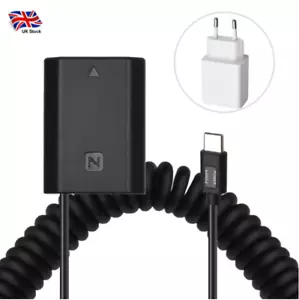 Tipo-C a NP FZ100 Acoplador de CC Batería ficticia Cámara Cable de alimentación para Sony Alpha A7 - Imagen 1 de 8