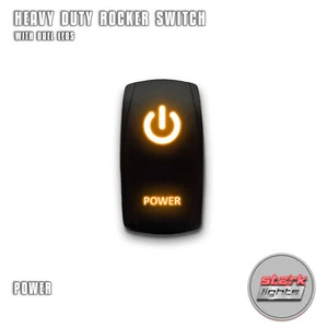ORANGE Laser Etched LED Rocker Switch 5 PIN Dual Light 20A 12V ON / OFF - POWER - Bild 1 von 6