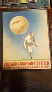 1950 Chicago Cubs/Dodgers Program Jackie Robinson. Signatures Walker and Smalley - Picture 1 of 4