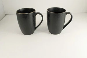 Dansk SANTIAGO BLACK Mugs * Set of 2 * 4 1/8" Tall Great Condition - Picture 1 of 3
