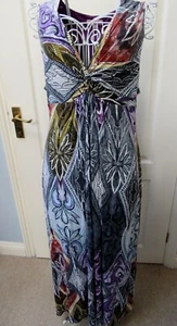 Marks & Spencer Per Una Maxi Dress Size 20 Multicolour Jersey Boho Abstract Long - Picture 1 of 5