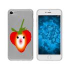 Case fr Apple iPhone 8 Silikon-Hlle Sommer Erdbeere M4 + 2 Schutzfolien