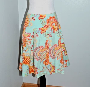 J. MCLAUGHLIN PAISLEY FLARE KNEE LENTGH SKIRT WOMEN SZ 4 *EUC* - Picture 1 of 8