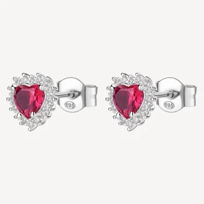 BROSWAY FANCY ORECCHINI CUORE CON ZIRCONI IN ARGENTO 925 FPR51 PASSION RUBY - Immagine 1 di 4