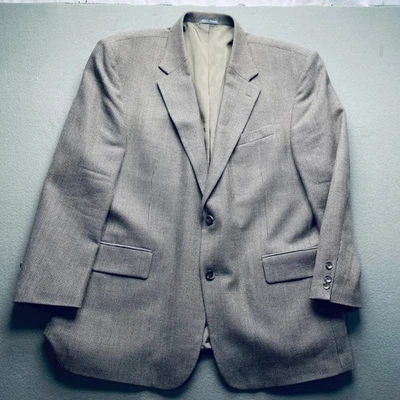 Chaqueta Blazer Oscar de la Renta Para Hombres 48R Lana Gris Pata de Gallo Negocios Informal Foto 1 de 4