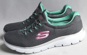 Zapatos deportivos Skechers para mujer talla 6 Summits sin cordones gris/verde azulado 12980 - Imagen 1 de 8
