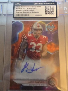 2023 Bowman University Best Jack Sawyer Autographs Orange Geometric Refractor... - Bild 1 von 2