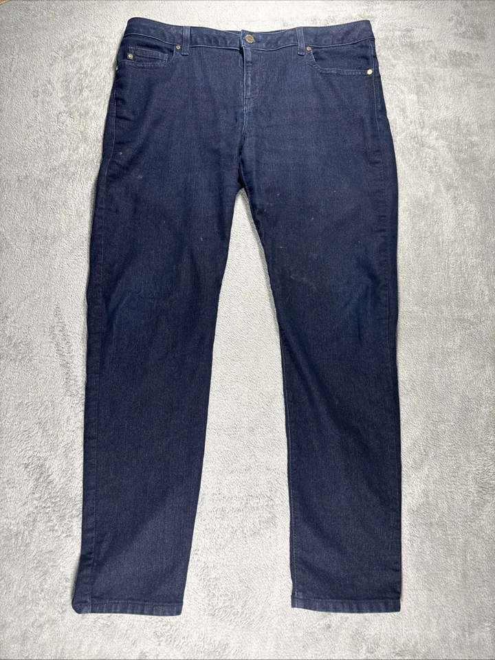 Pantalones de mezclilla para mujer Michael Kors azul oscuro elásticos pierna recta clásicos talla 14” Foto 1 de 4