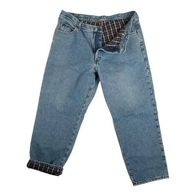 Vintage LL Bean Denim Jeans Mens 40x30 Flannel Lined Relaxed Fit Denim Pants - Image 1 of 4