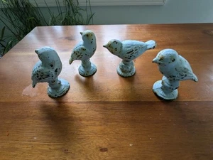 Vintage Rustic Cast Iron Finch Birds Romantic Cottage Shabby Country Farmhouse - Picture 1 of 9