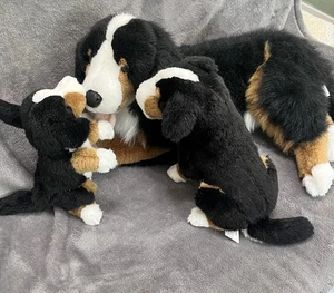 Prima E&J Classic Plüsch Berner Sennenhund Mama und Welpen realistisch 28 Zoll Vintage - Bild 1 von 12