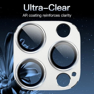 For iPhone 17 Pro Max 16 16+ 15 Metal Alloy Tempered Glass Camera Lens Protector - Image 1 of 4