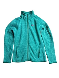 Patagonia Better Veste Femme M Doublée Polaire Pull Vert Sarcelle Fermeture Éclair Intégrale - Photo 1/16