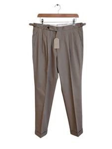 Pantalón Hombre Natalino Beige Doble Pliegue Algodón 34L - Imagen 1 de 6