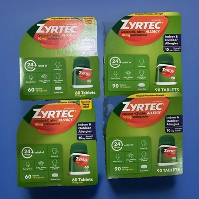 Zyrtec Allergy Treatment Tablets (90+90+60+60=300) Count Total 4-Pack Ex 09/27 - Image 1 of 2