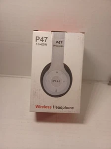 Auriculares inalámbricos Bluetooth P47 negros/blancos con cancelación de ruido - Imagen 1 de 4