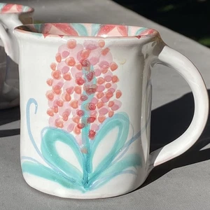 JAN PUGH PACKER CREEK POTTERY Hand-thrown Floral Mug 8 oz - Picture 1 of 7
