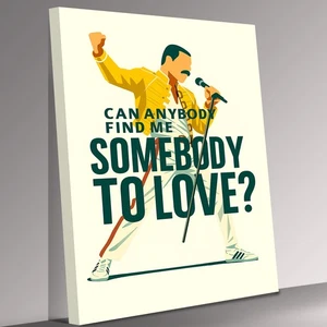Freddie Mercury Somebody To Love Tribute Canvas Print Wall Art Picture - Picture 1 of 7