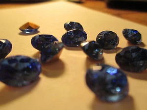 12 Swarovski 12x10m Saphir Oval Strass Gold Foliert ART 4130/2 - Bild 1 von 4