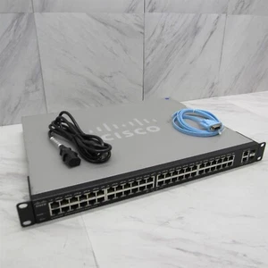 Cisco Small Business SG200-50P 50-Port Gb PoE Smart Switch SLM2048PT V04 w/ Ears - Picture 1 of 14