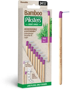 Bamboo Piksters Right Angle Handle 24pks - Size 1 Purple Fine. Bulk Savings! - Picture 1 of 7