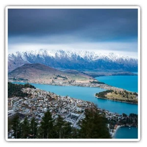 2 x quadratische Aufkleber 10 cm - Queenstown Neuseeland Landschaft #46230 - Bild 1 von 9