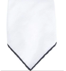 Brunello Cucinelli Pocket Square White Contrast Line Yellow BNWT RRP £150 - Picture 1 of 2