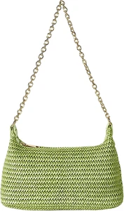Women'S Straw Woven Shoulder Bag Tote Handbag Summer Beach Purse - Picture 1 of 6