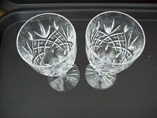 2 X VINTAGE EDINBURGH  CRYSTAL BALMORAL 6" WINE GLASSES 