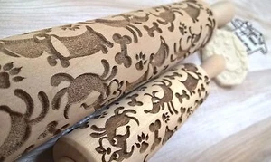 The Funny Dog Handmade Wooden Rolling Pin Laser Engraved Smile Dog Love Pets - Picture 1 of 8