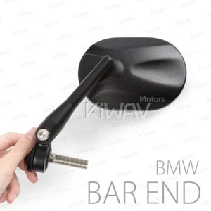 Bar end mirror STARK black square oval M12 fits BMW R nine T Scrambler Urban - Picture 1 of 11