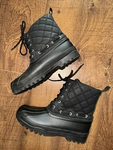 SPERRY TOP SIDER BLACK QUILTED GOSLING DUCK BOOTS! 10 - Imagen 1 de 2