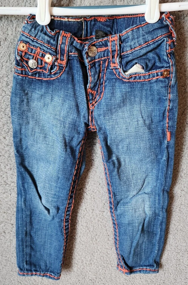 Pantalones de mezclilla True Religion para niñas Julie Super T costuras corales azules niñas pequeñas talla 4 Foto 1 de 4