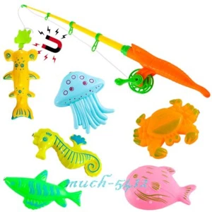 Magnetic Fishing Pole Fish Rod Bathing Toy for Kids Boys Girls Toddler Age 1 2 3 - Picture 1 of 16