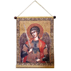 Icono de Tapiz Colgante San Miguel Arcángel, 14 pulgadas de alto con percha - Imagen 1 de 2