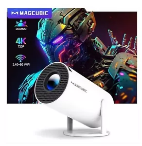New Magcubic White Projector HY300 PRO 4K Android 11 Dual Wifi6 260ANSI - Picture 1 of 6