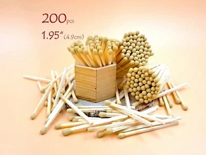 200 puntas amarillas pastel palos madera natural vela boda cesta regalo 1,95" 4,9c - Imagen 1 de 13