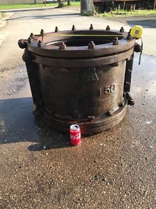 FIRE PIT, PEDESTAL BASE Cast Iron Water Works Pipe Sleeve ACIPCO 1969 Salvage - Picture 1 of 11