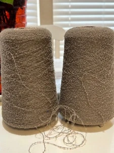 Lot 2 Cone Spool #0 Tiny Boucle Super Baby Alpaca Yarn w/Nyl 1lb 2oz 518g 6045 B - Picture 1 of 7