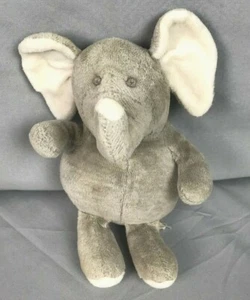 SIMPLY NATURAL 100% cotton Gray Off White Elephant plush stuffed animal 35995 - Picture 1 of 2